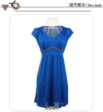 春夏风尚 韩版修身短袖连衣裙，演绎精品专柜下的时尚高贵