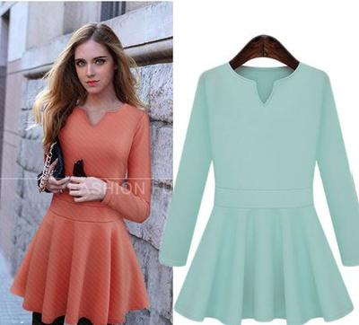 时光优雅 欧洲站2014秋季女装经典长袖连衣裙深度解读